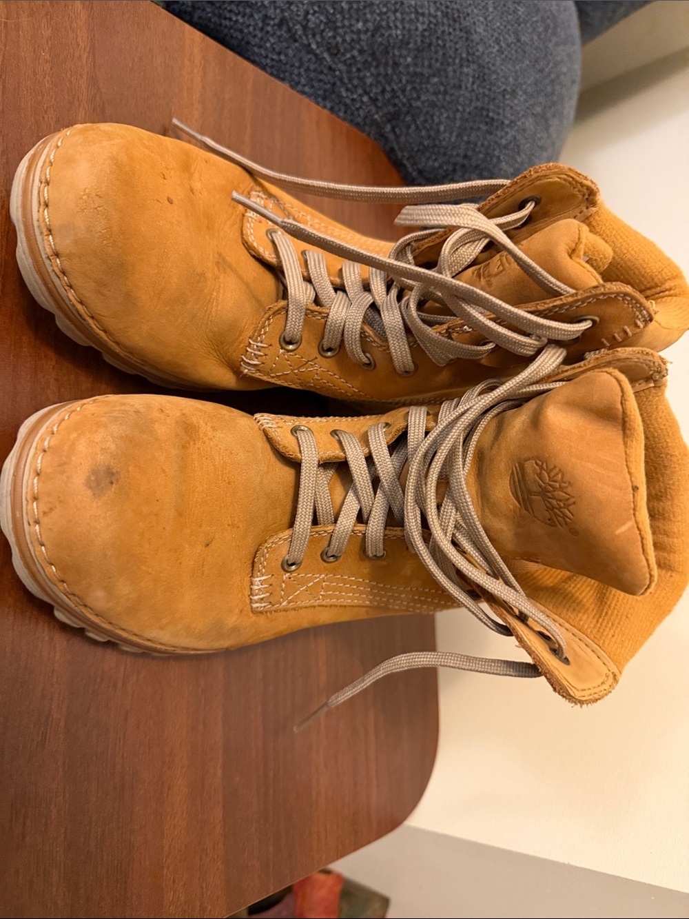 Timberland Honey/Tan Nubuck Lace-Up Work Boots
